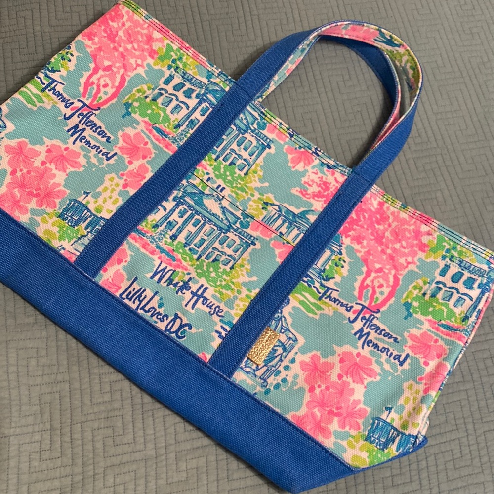 Lilly Pulitzer Pink and Blue Tote Bag